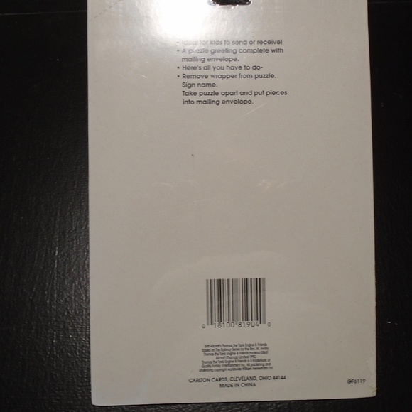 RARE! CARLTON PUZZLE CARDS w/ENVELOPE THOMAS THE TANK ENGINE CHRISTMAS NEW - Picture 5 of 6